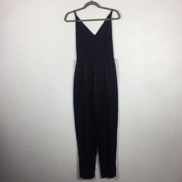 Nasty Gal Black Satin Open Back Surplice Cocktail Tapered Jumpsuit Small - Picture 12 of 12